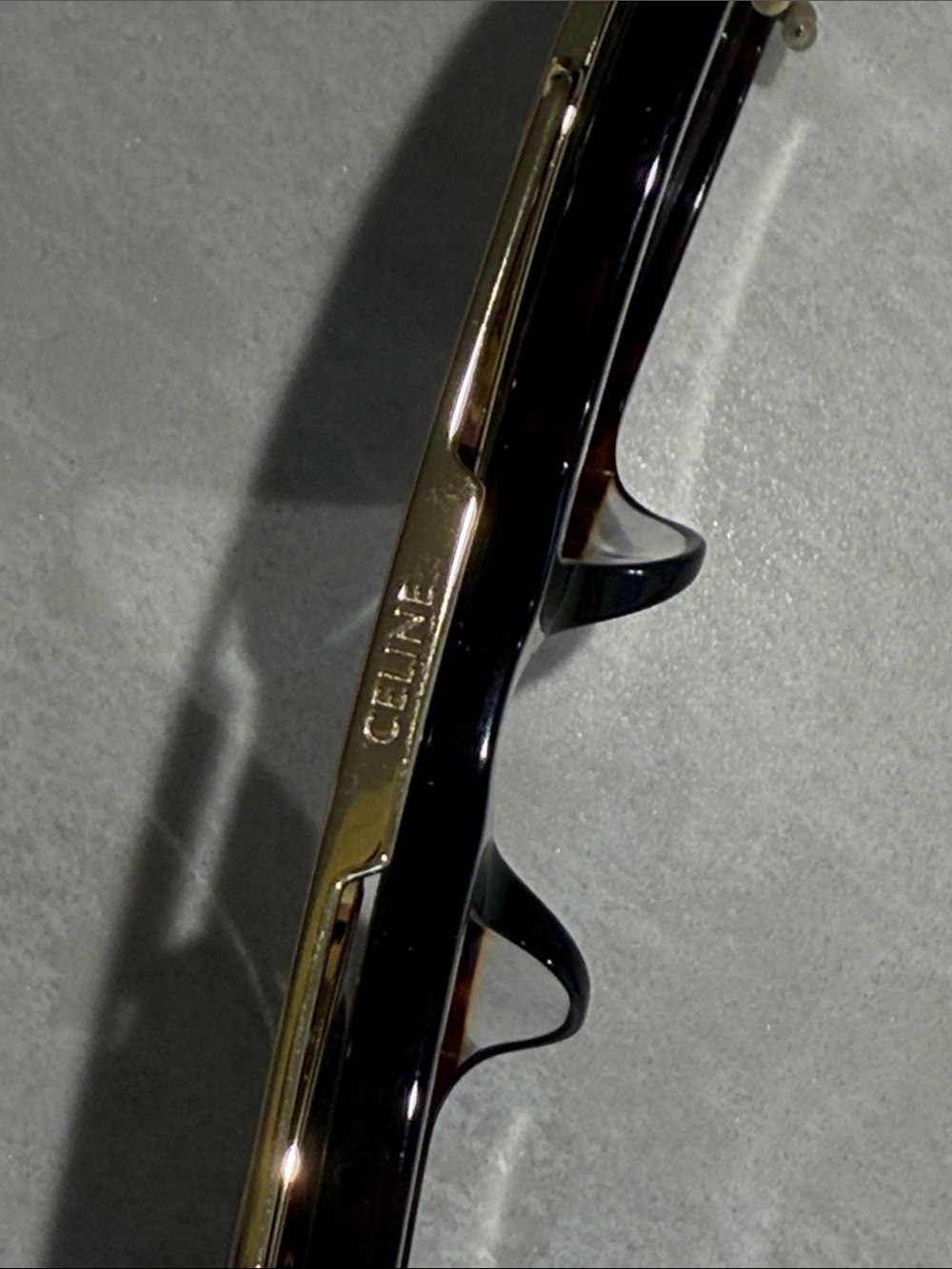 New Celine Tortoise and Gold Clip on Sunglasses - Picture 4 of 9